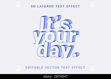 3D layered editable vector text effect Stock Vector