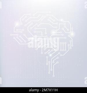 AI technology brain background vector digital transformation concept Stock Vector