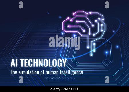 Futuristic AI technology template vector disruptive technology blog banner Stock Vector