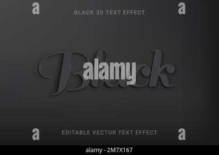 Black 3D editable vector text effect Stock Vector