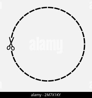 Cut out coupon rectangle shape with scissors. Vector illustration eps 10. Stock Vector