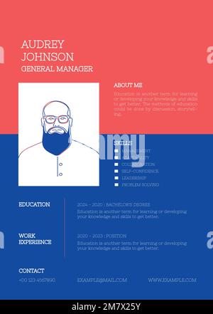 Creative resume editable template vector for job hunt Stock Vector