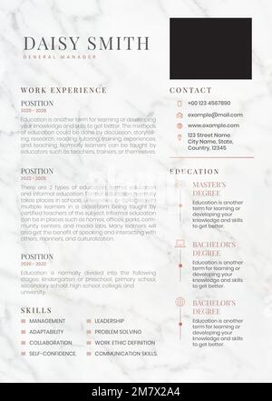 Creative resume editable template vector for job hunt Stock Vector