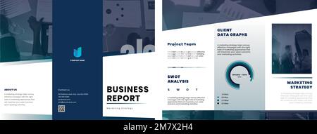 Business trifold brochure editable template vector Stock Vector