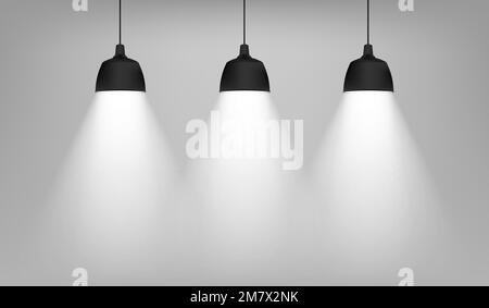 Realistic ceiling lamp. isolated on grey background. Vector illustration. Eps 10. Stock Vector