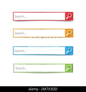 Search bar boxes buttons. isolated on white background. Vector illustration. Eps 10. Stock Vector