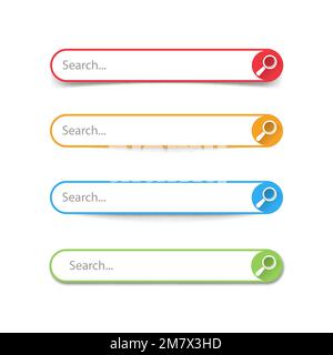 Search bar boxes buttons. isolated on white background. Vector illustration. Eps 10. Stock Vector