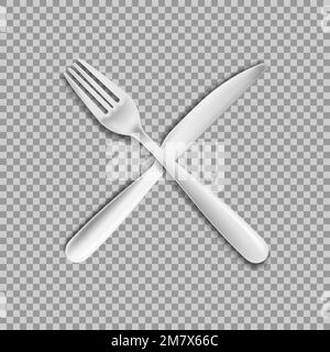 knife fork isolated on white background. Vector illustration. Eps 10. Stock Vector