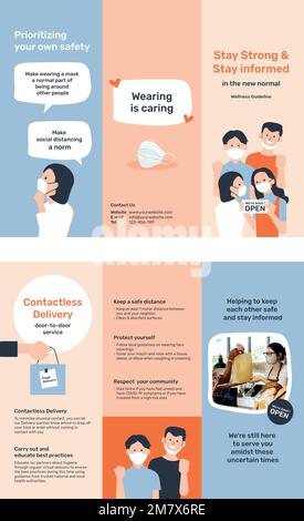 Best practices for Covid 19 brochure template vector Stock Vector