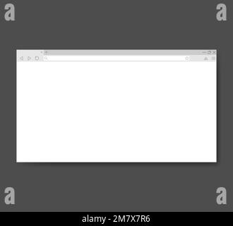 Modern browser window design isolated on white background. Vector illustration. Eps 10. Stock Vector