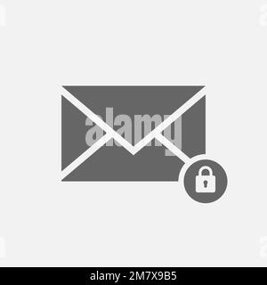 Secret mail icon, safe mail icon isolated on white background. Vector illustration. Eps 10. Stock Vector
