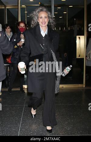 New York, NY, USA. 10th Jan, 2023. Andie MacDowell seen at NBC's Today Show In New York City on January 10, 2022. Credit: Rw/Media Punch/Alamy Live News Stock Photo