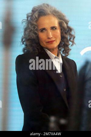 New York, NY, USA. 10th Jan, 2023. Andie MacDowell seen at NBC's Today Show In New York City on January 10, 2022. Credit: Rw/Media Punch/Alamy Live News Stock Photo