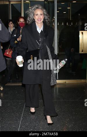 New York, NY, USA. 10th Jan, 2023. Andie MacDowell seen at NBC's Today Show In New York City on January 10, 2022. Credit: Rw/Media Punch/Alamy Live News Stock Photo