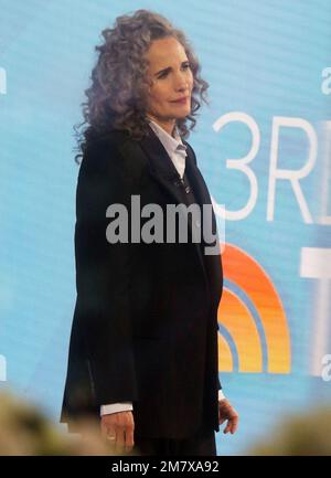 New York, NY, USA. 10th Jan, 2023. Andie MacDowell seen at NBC's Today Show In New York City on January 10, 2022. Credit: Rw/Media Punch/Alamy Live News Stock Photo