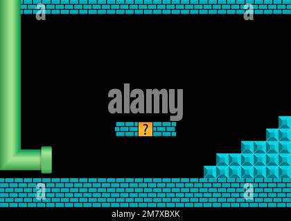Old video game. retro style Background. Vector illustration. Eps 10 Stock Vector