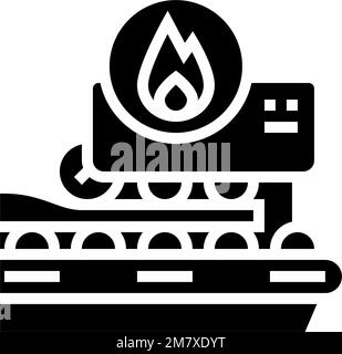 hot rolling steel production glyph icon vector. hot rolling steel ...