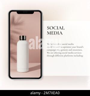 Company platform presentation template vector feminine social media post Stock Vector