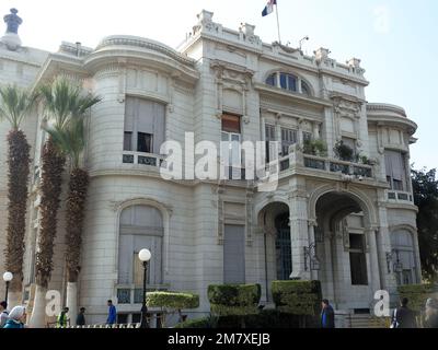 Cairo, Egypt, January 10 2023: The Saffron Zafaran Palace, an Egyptian royal palace built in 1870, The Anglo-Egyptian treaty of 1936 was signed and 19 Stock Photo