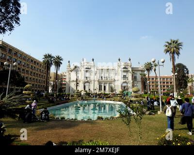 Cairo, Egypt, January 10 2023: The Saffron Zafaran Palace, an Egyptian royal palace built in 1870, The Anglo-Egyptian treaty of 1936 was signed and 19 Stock Photo