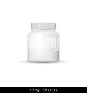 Realistic plastic bottle medical isolated on white background. Vector illustration. Eps 10. Stock Vector