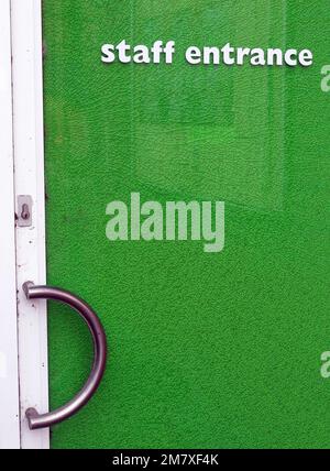 Staff Entrance, sign on a secure door Stock Photo