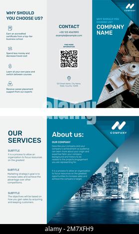 Business brochure template vector for marketing company Stock Vector