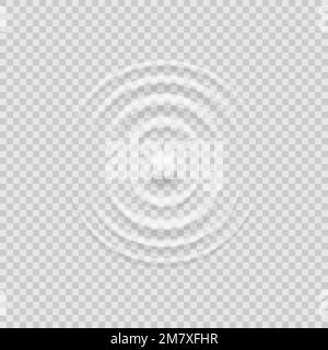 Realistic splash water waves surface from drop isolated on transparent background. Vector illustration. Eps 10. Stock Vector