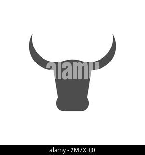 Bull Head icon. Bull sign isolated on white background. Vector illustration. Eps 10. Stock Vector