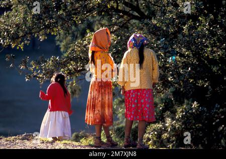 Tarahumara Indians, Barranca del Cobre, Sierra Madre Occidental, Estado de Chihuahua, Mexico Stock Photo