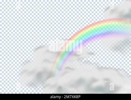 transparent rainbow. isolated on transparent background. Vector illustration. Eps 10. Stock Vector