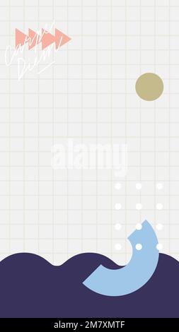 Cute geometric ocean patterned phone background vector Stock Vector