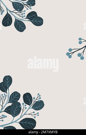 Botanical copy space on a gray background vector Stock Vector