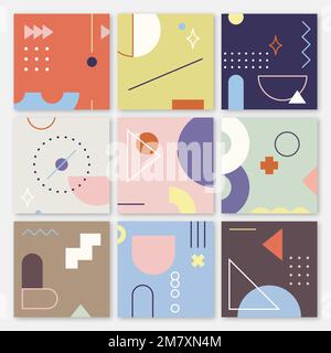 Geometric patterned banners collection vector Stock Vector