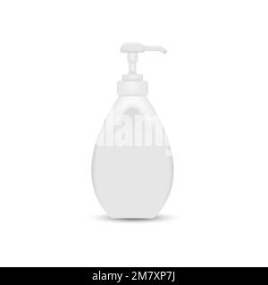 Realistic Bottle soap isolated on white background. Vector illustration. Eps 10. Stock Vector