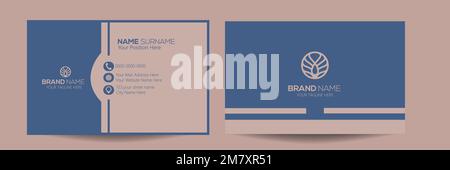 Business card design template, Double sided business card template, visiting card, business card template. Business card for business and personal use Stock Vector