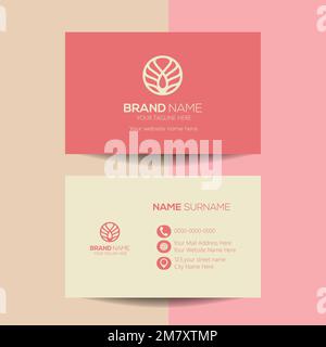 Business card design template, Double sided business card template, visiting card, business card template. Business card for business and personal use Stock Vector