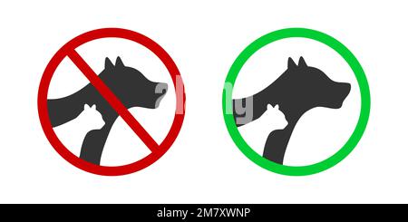 Pets allowed, pet friendly sign with paw symbol and text, vector  illustration Stock Vector Image & Art - Alamy