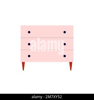 Vector chest of drawers illustration Stock Vector