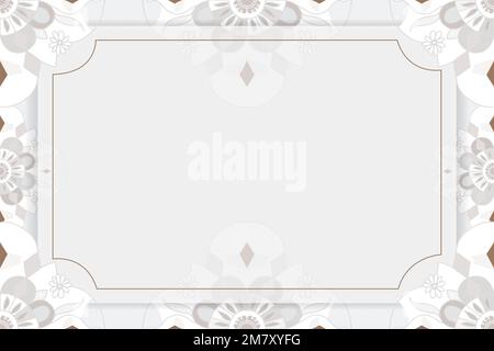 Gold Mandala pattern vector frame gray botanical Indian style Stock Vector