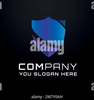Gradient antivirus editable slogan vector logo design Stock Vector