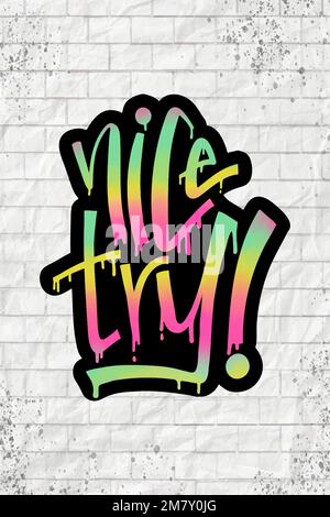 Colorful graffiti nice try! vector message typography Stock Vector
