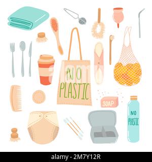 Eco friendly objects isolated Stock Vector