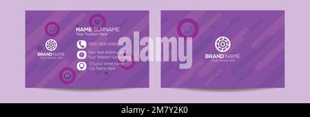 Business card design template, Double sided business card template, visiting card, business card template. Business card for business and personal use Stock Vector