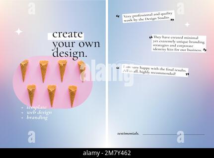 Create your own design vector editable poster on gradient background set Stock Vector