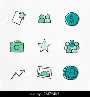 Green icon vector  for business use set Stock Vector