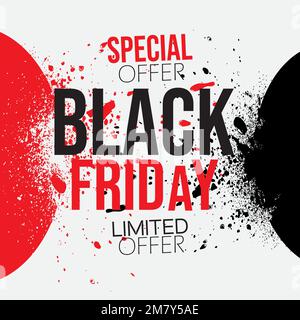 Black Friday sale offer banner cover template design Stock Vector