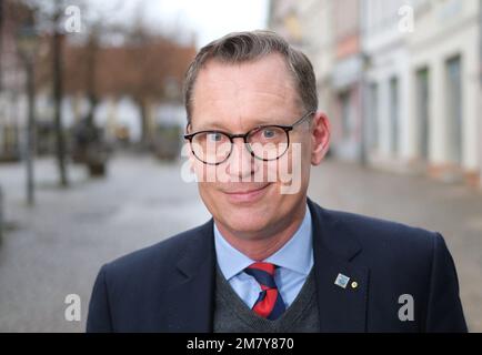 Zeitz, Germany. 11th Jan, 2023. Christian Thieme, Lord Mayor of the city of Zeitz. The industrial city is considered the heart of structural change in the Central German lignite mining region. Credit: Sebastian Willnow/dpa/Alamy Live News Stock Photo