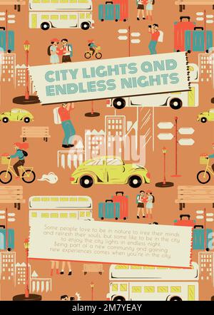 City tour travel template vector for marketing agencies ad poster Stock Vector