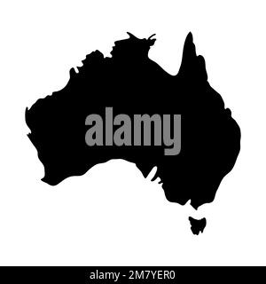 Vector flat Australia map silhouette Stock Vector